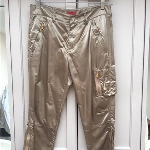 Shiny gold Authentic PRADA Capri pants